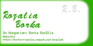 rozalia borka business card